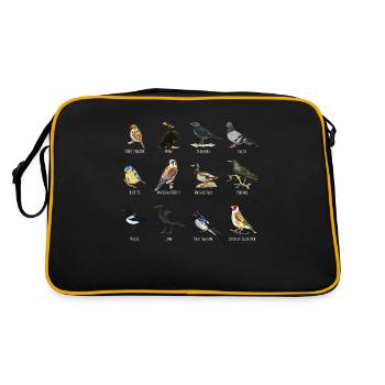Espèces d’oiseaux d’Australie américaine - Sac Retro - noir/or - Dos