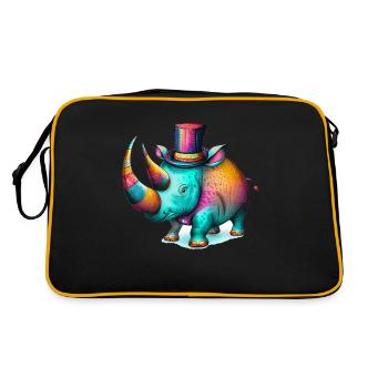 Chilled rhinoceros: A stylish rhinoceros - Retro Bag - black/gold - Back
