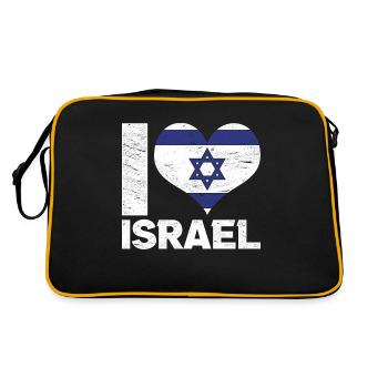 Israël aime le drapeau israélien cadeau Israël - Sac Retro - noir/or - Dos