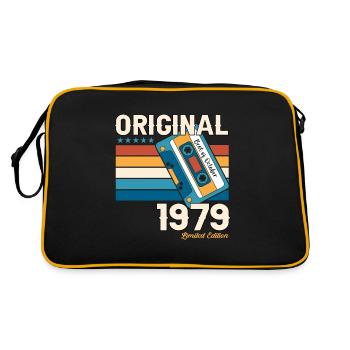44th Birthday Husband October Vintage 1979 Cassette Tape - Retro Bag - black/gold - Back