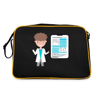Morbus Perthes - Retro Tasche - Schwarz/Gold - Hinten