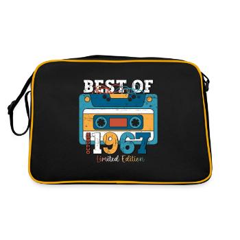 56e anniversaire mari octobre millésime 1967 cassette - Sac Retro - noir/or - Dos