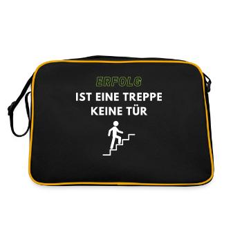 Erfolg ist keine Treppe - Retro Tasche - Schwarz/Gold - Hinten