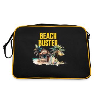Beach Buster - Retro Tasche - Schwarz/Gold - Hinten