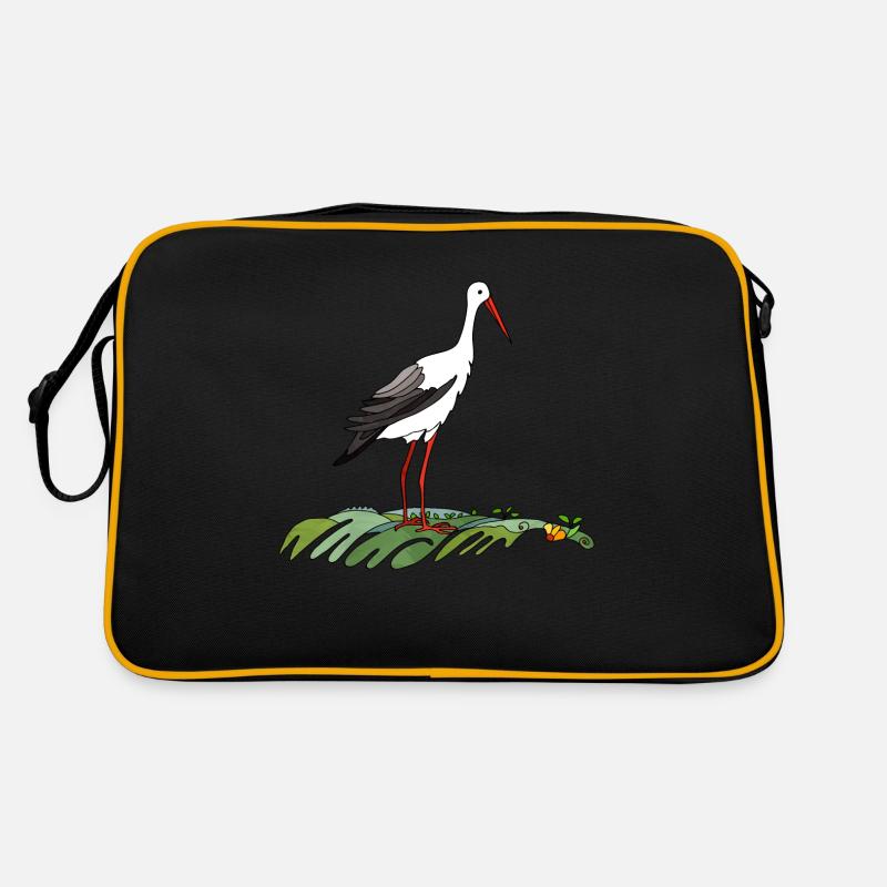 Oiseau cigogne Sac Retro