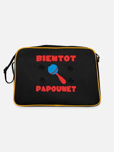 BIENTOT PAPOUNET - Sac Retro - noir/or - Dos