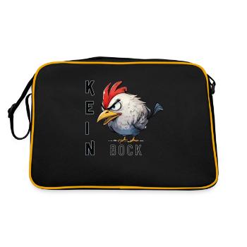 böser Hahn kein bock - Retro Tasche - Schwarz/Gold - Hinten