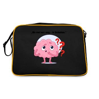 einmal kurz weg - Retro Tasche - Schwarz/Gold - Hinten