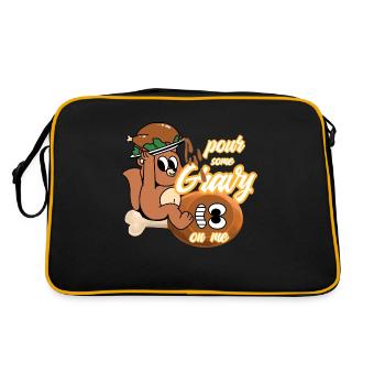 Thanksgiving with sauce - Retro Bag - black/gold - Back