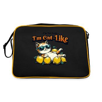Ich bin katzenartig - Retro Tasche - Schwarz/Gold - Hinten