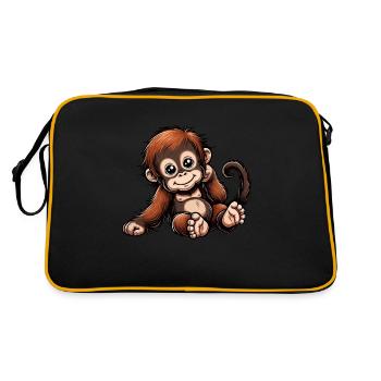 Orang-outan bébé png - Sac Retro - noir/or - Dos