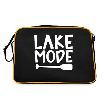 Lake Mode Abenteuer Paddel Enthusiast Design - Retro Tasche - Schwarz/Gold - Hinten