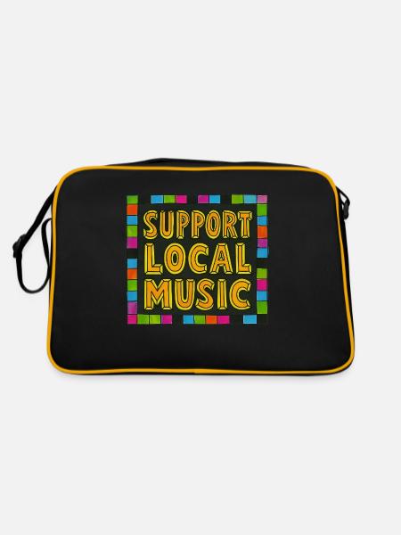 Support Local Music - Retro Bag - black/gold - Back