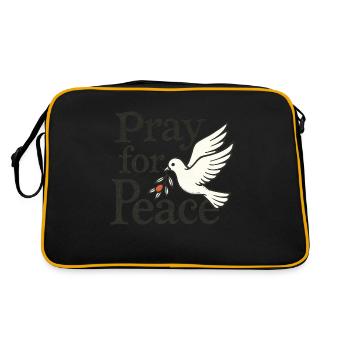 Pray for Peace – Dove with Olive Branch Spiritual - Retro Bag - black/gold - Back