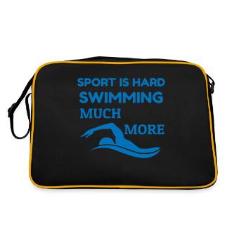 Dedicated Swimmer - Sport Is Hard Quote - Retro Bag - black/gold - Back