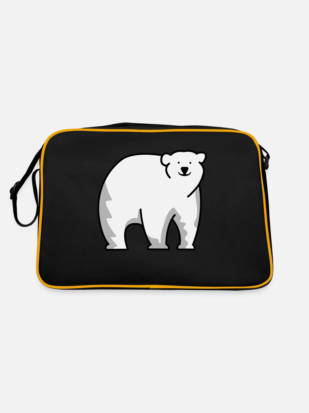 Ours blanc - Sac Retro - noir/or - Dos