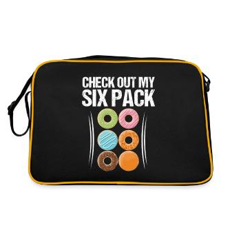 Look at my six pack donut pack logo gift - Retro Bag - black/gold - Back