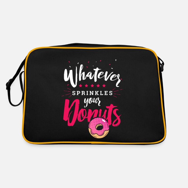Donuts sweet chocolate logo gift delicious lover - Retro Bag - black/gold