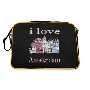 I Love Amsterdam J’aime Amsterdam - Sac Retro - noir/or - Dos
