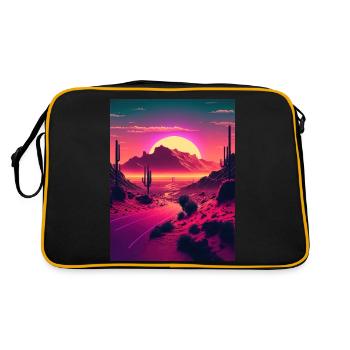 Cosmic Dreams of a Futurist Horizon - Retro Tasche - Schwarz/Gold - Hinten