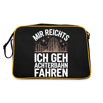 Achterbahn Freizeitpark Roller Coaster - Retro Tasche - Schwarz/Gold - Hinten