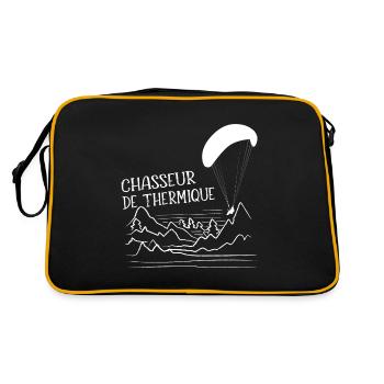 Parapentiste Parapente Avion Aviation Montagnes - Retro Bag - black/gold - Back