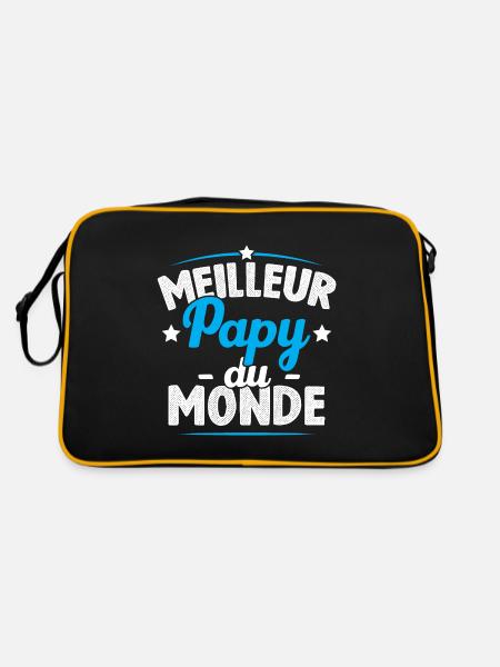 Meilleur papy du monde - Sac Retro - noir/or - Dos