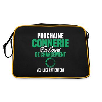 Prochaine Connerie En Cours De Chargement - Sac Retro - noir/or - Dos