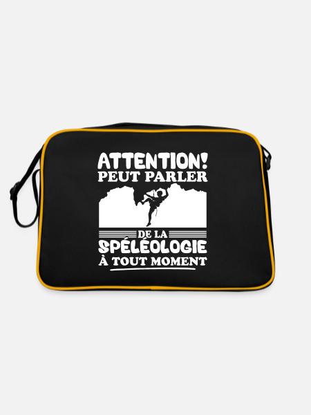 Parler de la spéléologie à tout moment - Sac Retro - noir/or - Dos