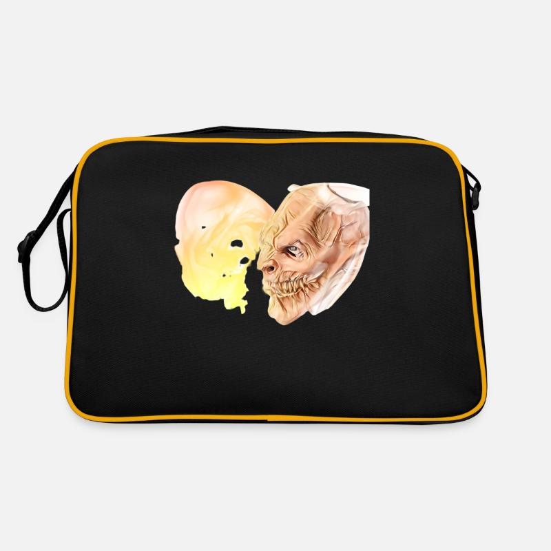 Krampus Percht Teufel 2320 - Retro Tasche - Schwarz/Gold
