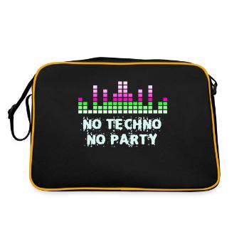 Pas de techno pas de parti rave dire - Sac Retro - noir/or - Dos