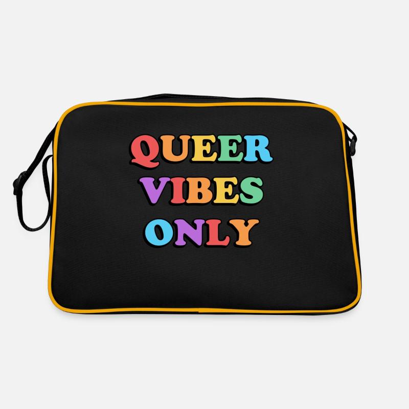 Queer Vibes Only rainbow colors Retro Bag