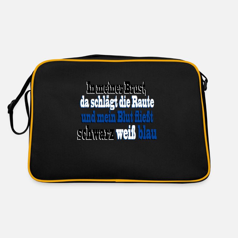 rautenherz02 - Retro Tasche - Schwarz/Gold