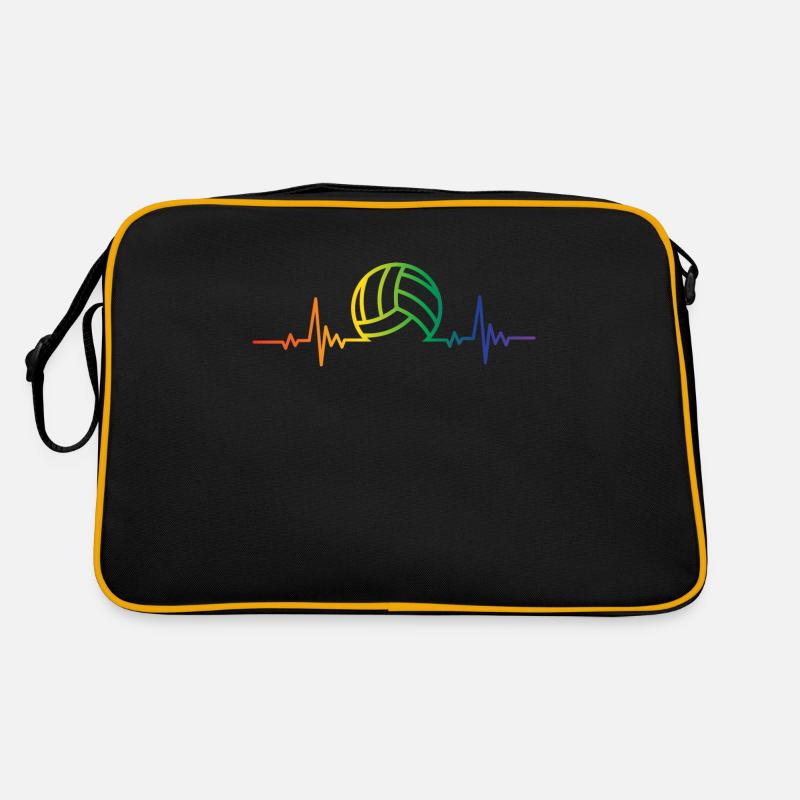 volley ball electroencephalogram Design for a - Retro Tasche - Schwarz/Gold