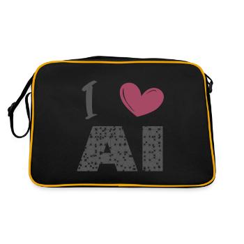 J’aime l’IA - Sac Retro - noir/or - Dos
