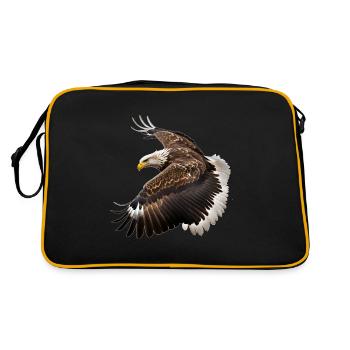 Seeadler leben in Europa, Asien und Nordamerika - Retro Tasche - Schwarz/Gold - Hinten