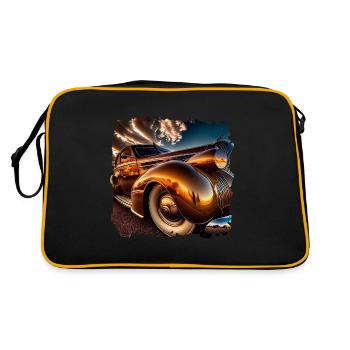 Oldtimer-Events sind bei Oldtimersammler beliebt - Retro Tasche - Schwarz/Gold - Hinten