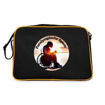 Die Paralympischen Spiele bauen Klischees ab - Retro Tasche - Schwarz/Gold - Hinten