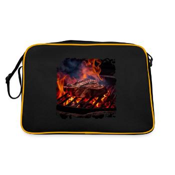 Meat is an excellent source of protein - Retro Bag - black/gold - Back