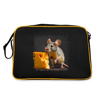 Mice with cheese is a cliché - Retro Bag - black/gold - Back
