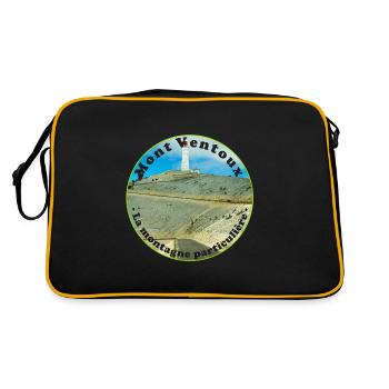 Rennradfahren auf dem Mont Ventoux - Retro Tasche - Schwarz/Gold - Hinten
