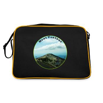 Der Mont Ventoux, langer Anstieg und lange Abfahrt - Retro Tasche - Schwarz/Gold - Hinten