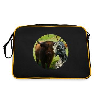 Alien fell into the camera ? - Retro Bag - black/gold - Back