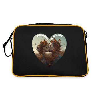 Schmetterlinge im Bauch - Retro Tasche - Schwarz/Gold - Hinten