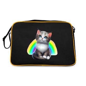 Bébé chat sous arc-en-ciel - Sac Retro - noir/or - Dos