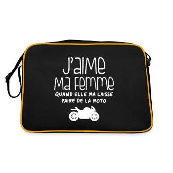 J'aime quand ma femme me laisse faire de la moto - Sac Retro - noir/or - Dos