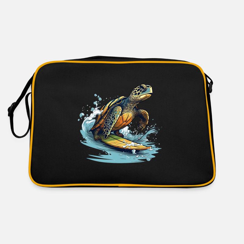 Turtle surfing Retro Bag