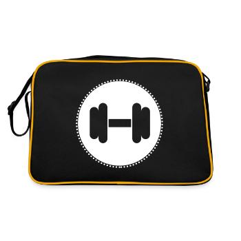 Bodybuilding Weightlifting Fitness Workout - Retro Bag - black/gold - Back