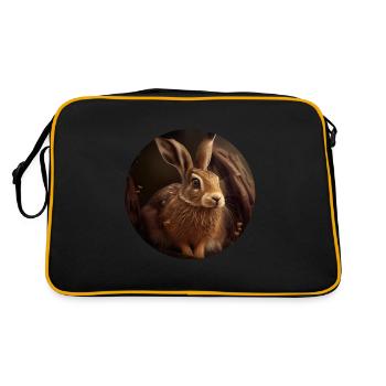 Hare seeks shelter - Retro Bag - black/gold - Back