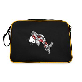 Poisson Koi - design art corporel - Sac Retro - noir/or - Dos